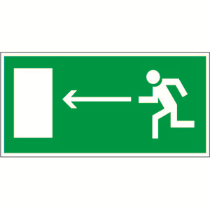 Знак безопасности BL-3015B.E04"Напр. к эвакуационному выходу налево"